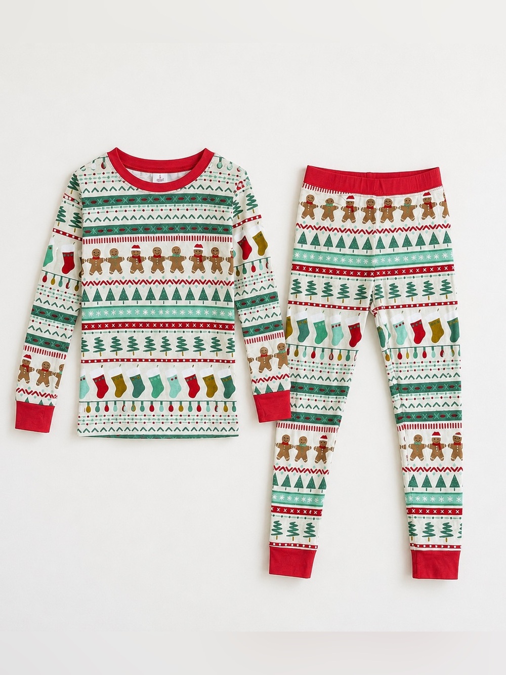 Little Sleepies Gingerbread Christmas Pajama Set 3T Bamboo Holiday PJ Set